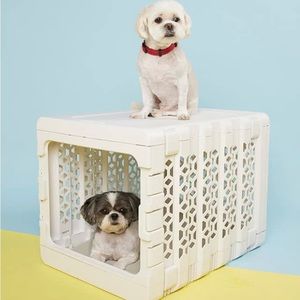 PAWD® | MODERN COLLAPSIBLE PLASTIC DOG & PET CRATE - kindtail - white - small